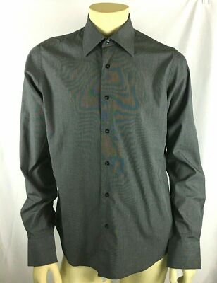 VALENTINO ROMA Men's Interfit Gray Dress Shirt Retail $270