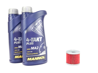 10W40 Motoröl Ölfilter KN131 Set 2 Liter für Hyosung GT GV Sachs ZX Suzuki GZ 