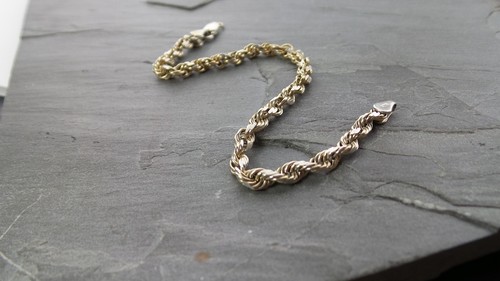 Anillos Enrollados Pulsera Plata Esterlina Hecho a Mano De Colección Plata 925 7,25 pulgadas 7,6 gramos - Imagen 11 de 12