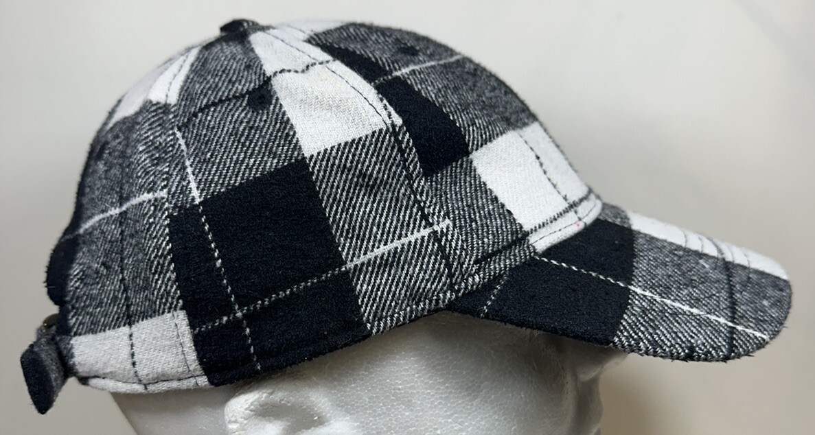 Checkered Blank Hat Gingham Checked Pattern White… - image 5