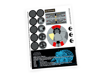 REPLACEMENT DIE CUT STICKERS for STAR WARS Set 4504 MILLENNIUM
