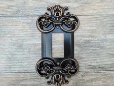 Metal Single Rocker Decorator Switch Plate Cover for wall. Old World Medieval 