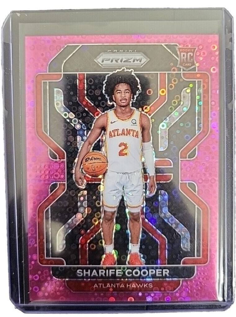 2021-2022 Panini Prizm, Sharife Cooper, Pink Disco Rc 33/50, Hawks