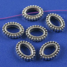 15pcs dark silver tone Oval spacer beads h3634