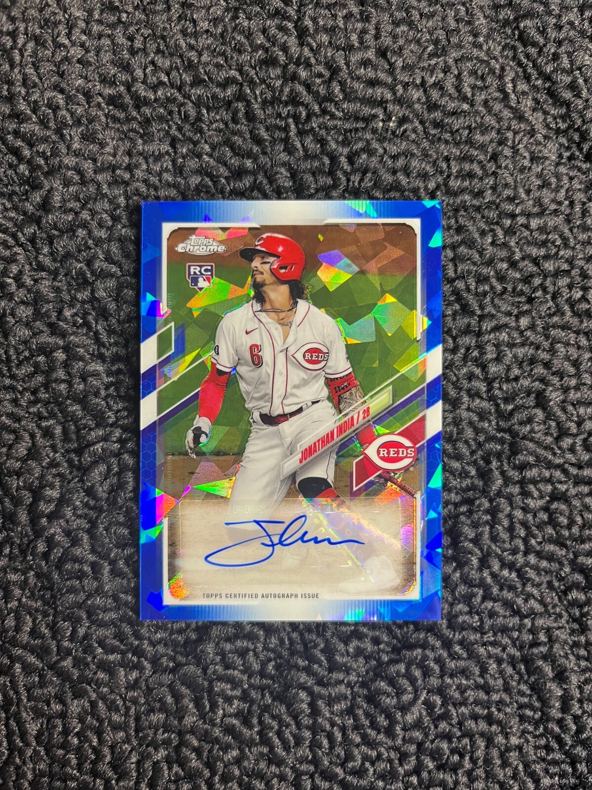 2021 Topps Chrome Update #RA-JI Sapphire Jonathan India Rookie Card Auto!!!!!