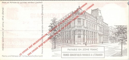 France Lyonnais SPECIMEN, Traveller Cheque, 200 Cent Francs UNC, Watermark - Picture 2 of 4