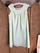 vintage Night gown shadowline small green eyelet lace