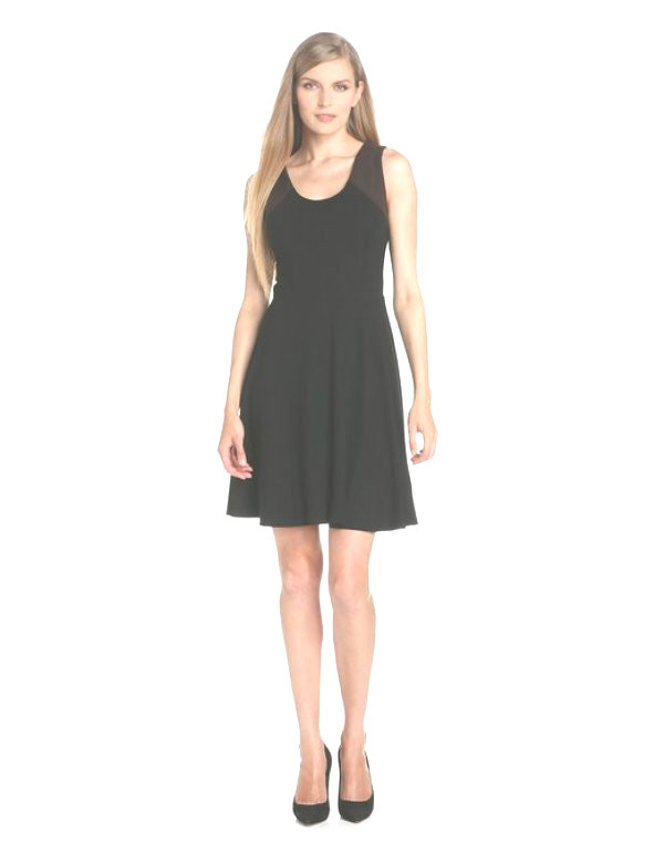 Karen Kane Suede Yoke Fit & Flare Dress NWT$118 Sz L | eBay