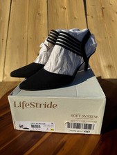 Life Stride Sanya Black Flex Pull On Stiletto Heel Women's Size 9M Dress Shoe