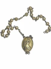Vatican Libary Collection Mary Sacred Heart Gold Tone Pendant 