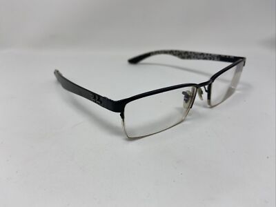 RAY BAN RB 8412 2509 54/17/145 HALF RIMLESS BLACK CARBON