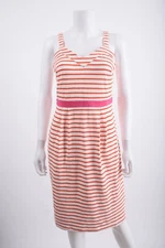 Boden Womens Aurelie Jersey Summer Dress UK 8L US 4L White Red Striped NWOT