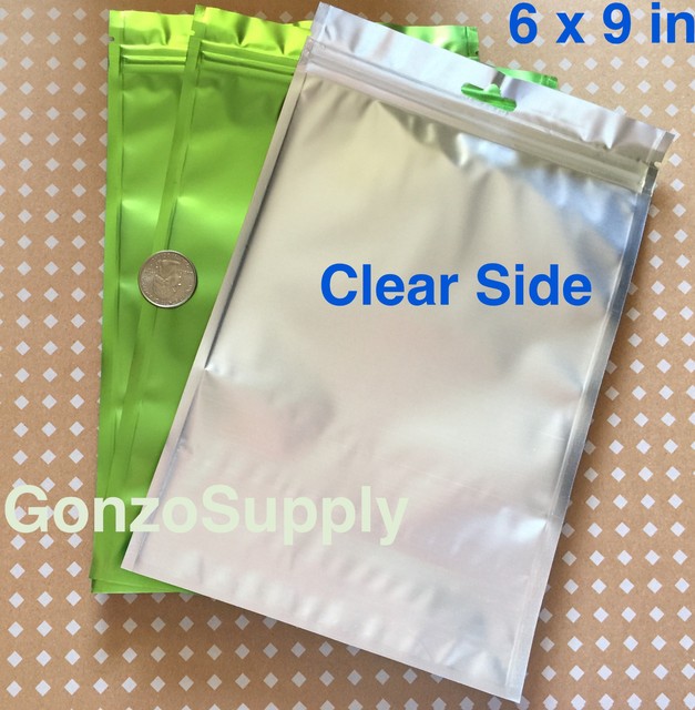 200PC 6x9" ZipLock Mylar Bags Green ClearCrafts Food Storage Gift Bags Kitchen eBay