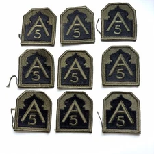 U.S. Army 5th Army Subdued Vintage USAMM Patch Shoulder Sleeve Insignia Set Of 9