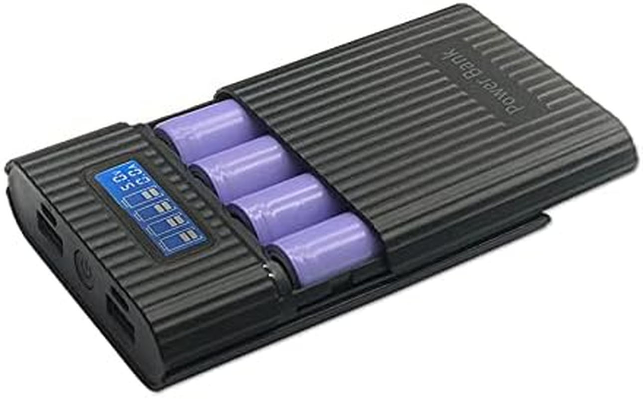 Battery Charger Case,Portable DIY Power Bank Box with LCD Display 2 USB Output,M