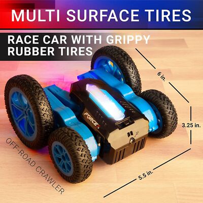Tornado LED Remote Control Car for Kids Gift Double Sided Fast RC Cars 360 Flips
