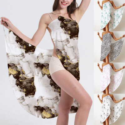 Abito Copricostume Donna Spiaggia - Pareo Maxi Lungo Con Stampa Floreale - Foto 6