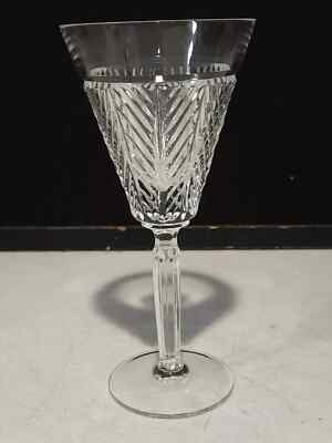 1- Ralph Lauren Classic WATER / Wine Glass 8 5/8 '' Herringbone Pattern