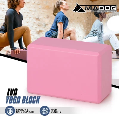 MADOG EVA Foam Yoga Block Home Gym Pilates Stretching Aid Exercise Support Brick Pink