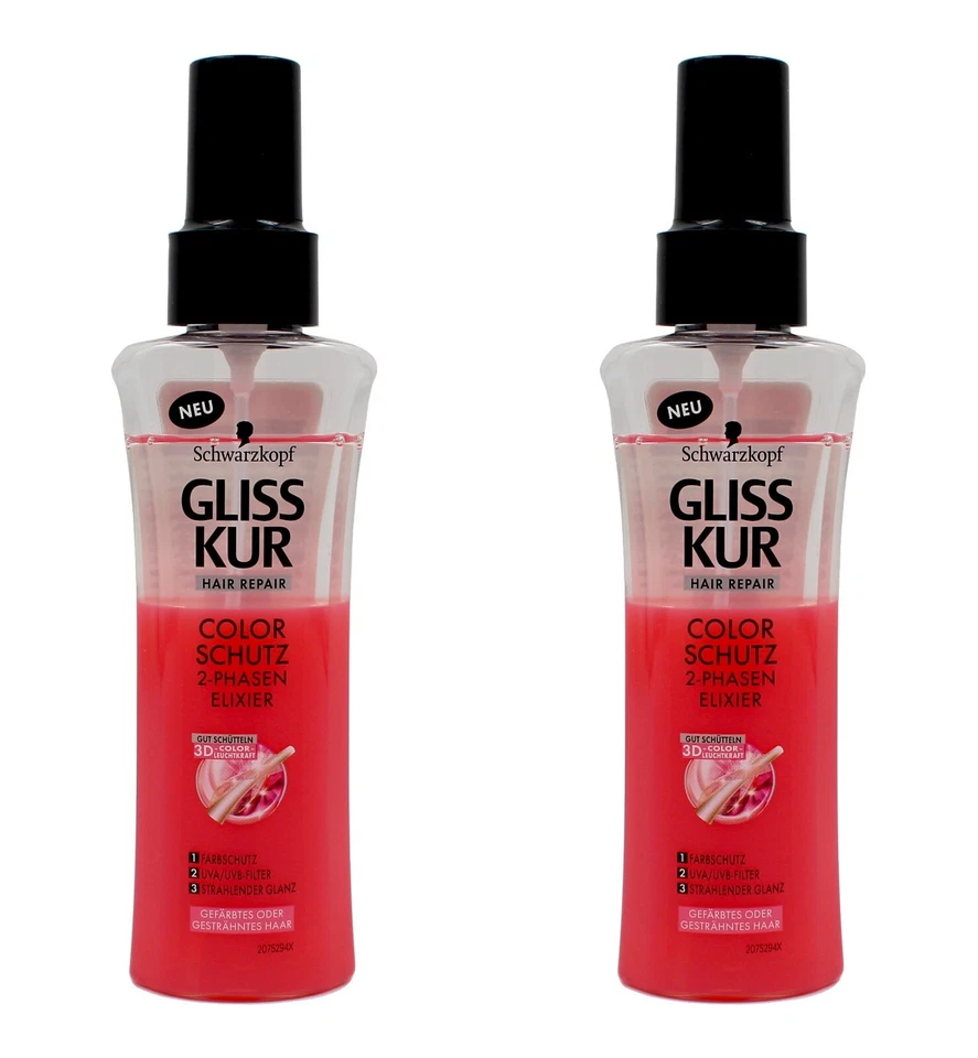 Schwarzkopf Gliss Kur Color Schutz 2-Phasen Elixier , 2x100ml EAN4015100185782