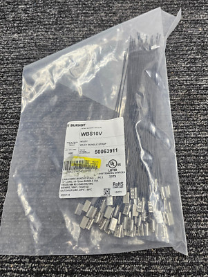 (QTY 100) BURNDY WBS10V 50063911 10'' LONG WILEY CABLE/WIRE BUNDLE STRAP