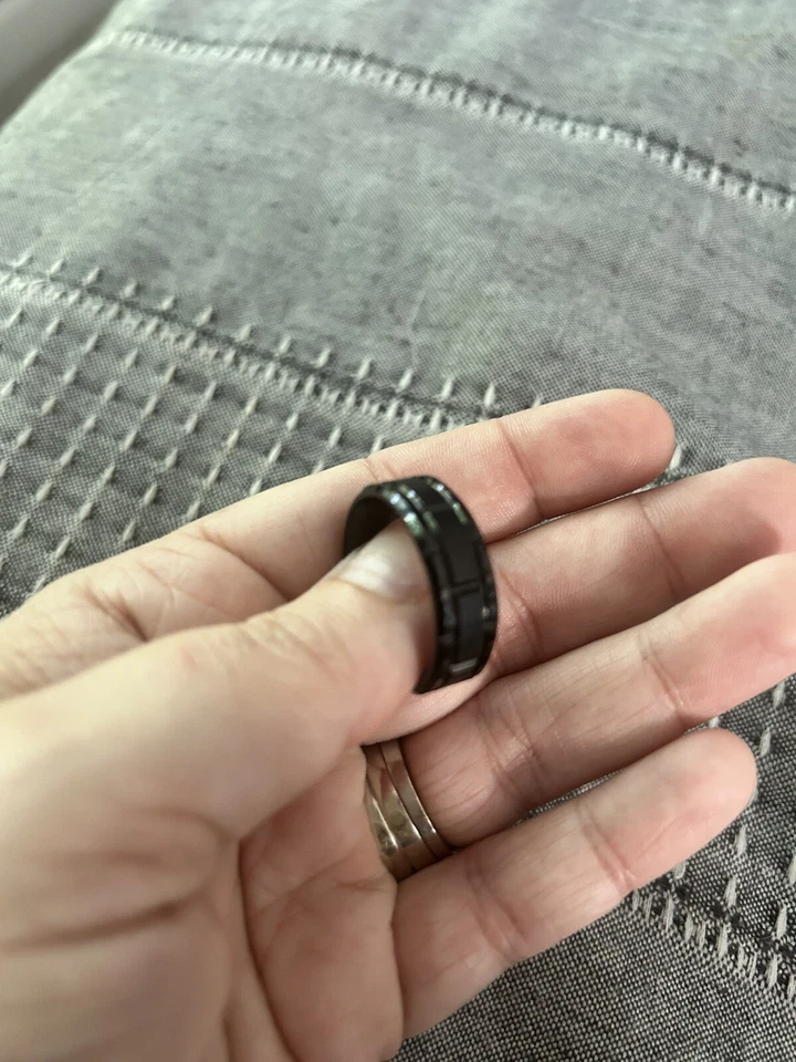 Triton Black Tungsten Carbide Step Edge Comfort Fit Wedding Band - Image 3 of 3