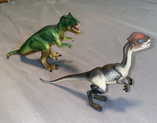 lot of 2 Safari Ltd dinosaurs, 2008 Dilophosaurus and 2006 T-Rex figurines