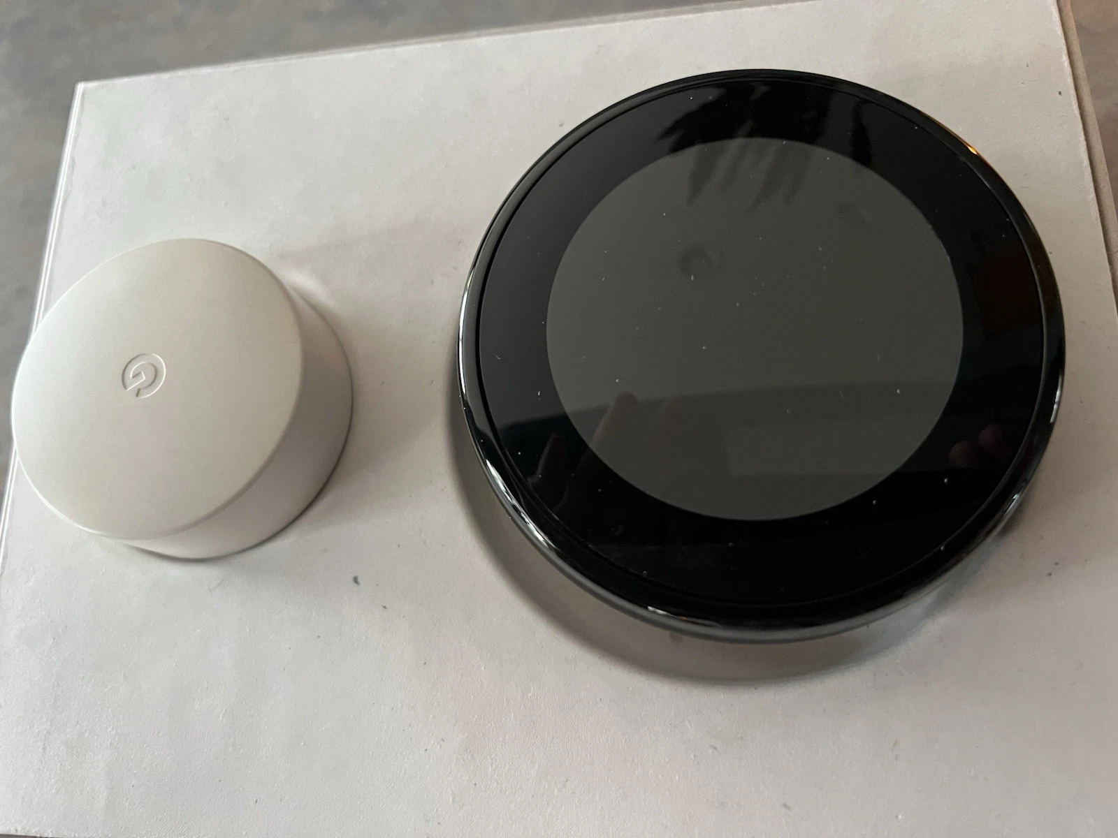 Google Nest 3rd Gen Learning Thermostat Stainless Steel Mirror Black Temp Sensor
