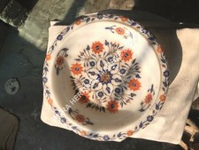 12" White Marble Fruit Salad Bowl Hakik Lapis Marquetry Inlay Kitchen Decor E397