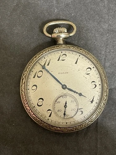 Antique 1923 Elgin Pocket Watch 14K GF Grade 303 Model 3 7j 12s Not Running