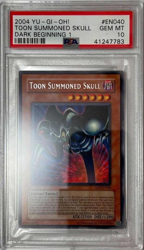 2004 Yu-Gi-Oh! PSA 10 GEM-MT 'Toon Summoned Skull' DB1-EN040 SILVER LETTER RARE - Image 3 of 4