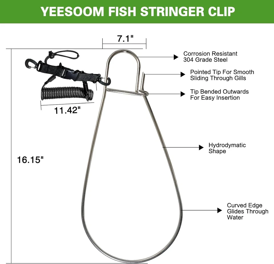 Clip de larguero de pescado grande, larguero de pesca llevar varios peces grandes, carrete rápido Foto 2 de 4