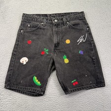 Vtg Levis 505 Orange Tab Shorts Mens 30 90s Faded Black Embroidered USA Made
