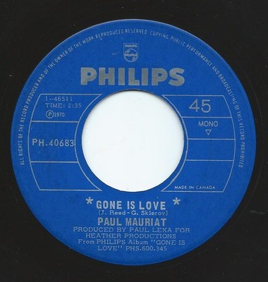 Paul Mauriat - Gone Is Love - Used Vinyl Record 7 - G8100z