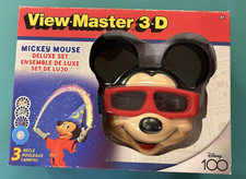 NEW Disney 100 View Master 3D Mickey Mouse Deluxe Set w/3 Reels case.