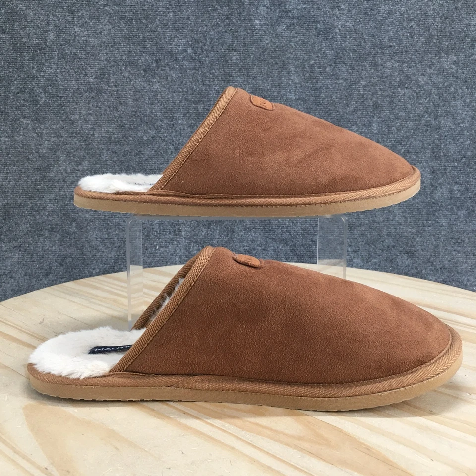 Zapatilla Nautica Mule para Hombres 11-12 Marrón Somersby Microgamuza Sin Cordones Forrada de Piel Sintética Foto 2 de 4