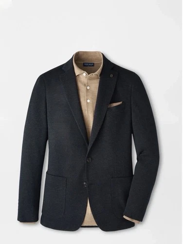 NWT Peter Millar Crown Crafted Roland Knit Soft Jacket: Dark Olive (42R) - product listing photo