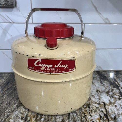 Vintage Kwik - Way Co. St Louis 16, MO Camp Jug Cold Hot Thermos 1 Gallon 🇺🇸 - Picture 7 of 24