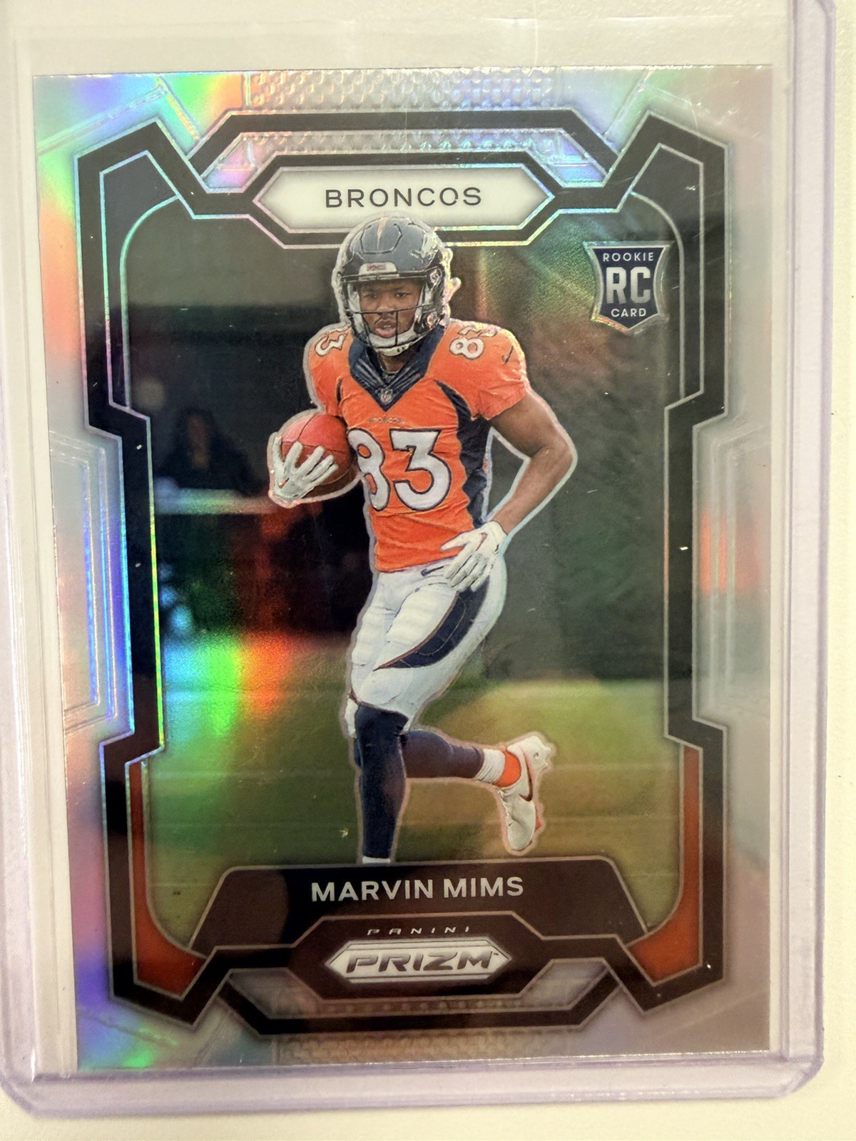 2023 Panini Prizm #327 Marvin Mims Silver Prizm Rookie Card RC - Denver Broncos