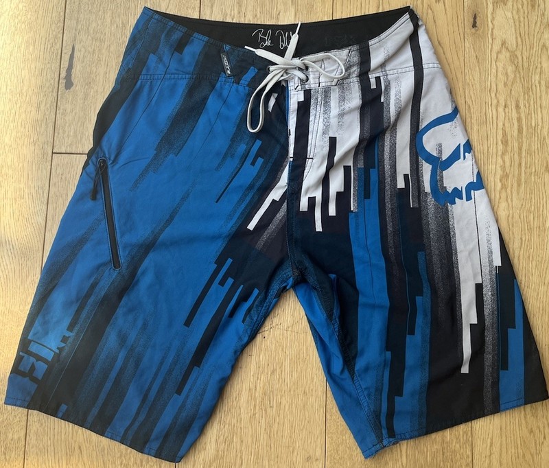 Fox Racing Mens Board Shorts 32 Y2K White Blue Black Color Beach Surf