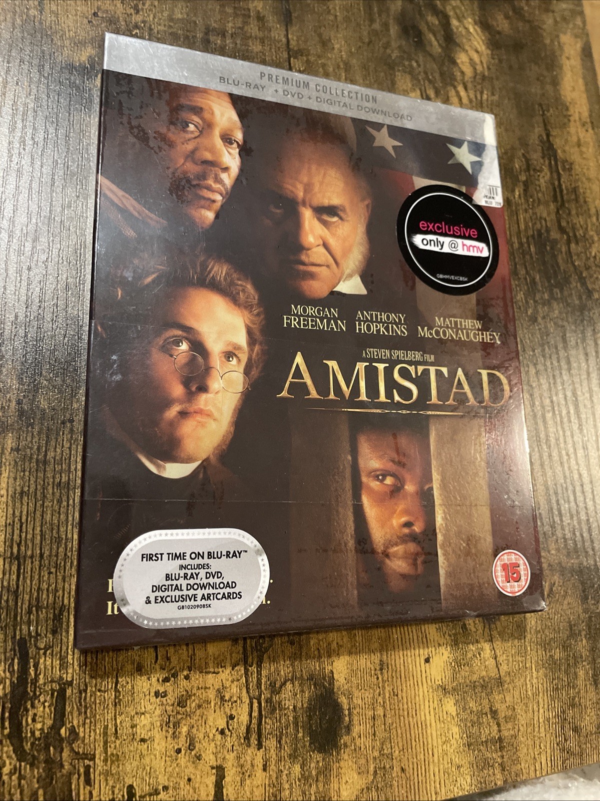 AMISTAD BLU-RAY Freeman Hopkins Spielberg Steven Movie Film New Sealed UK R2