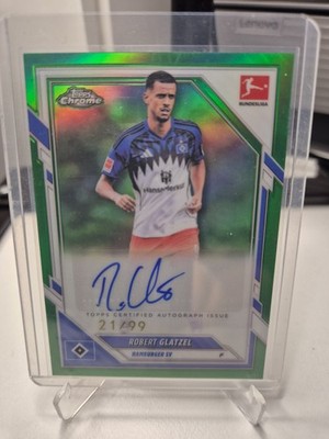 Robert Glatzel True Green /99 Autogramm - HSV - Topps Chrome Bundesliga 2025-26