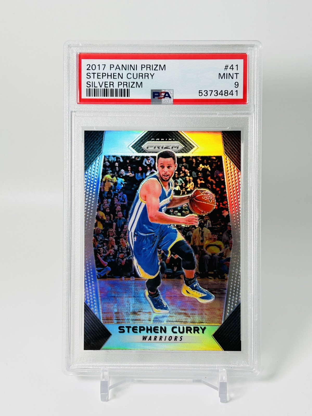 2017 Panini Silver Prizm STEPHEN CURRY Basketball Card PSA 9