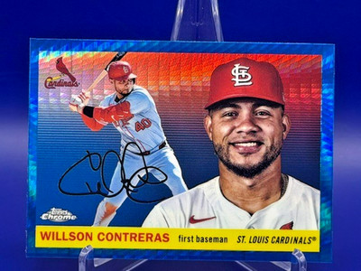 Willson Contreras ~ 2025 Topps Chrome Platinum #108 Blue Prism Refractor