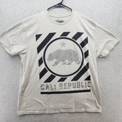 Eighty Eight Cali Republic Shirt Mens 2XL Gray Bear Graphic Tee California