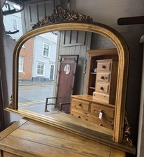 Elegant Victorian Style Gilt Framed Overmantel Wall Mirror