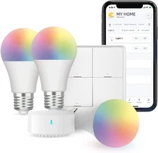Smart Home Starter Kit - Includes 3 Bulbs, 1 Scene Switch and 1 Hub, Uses Fastco
