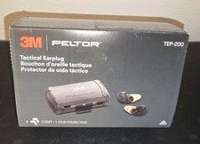 3M Peltor TEP-200 Tactical Earplug Black Shooting Range New With Case  Plugs