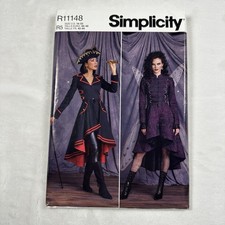 Simplicity Pattern R11595/9086 Misses' Costume Coats Pirate Cosplay SZ 14-22 NEW