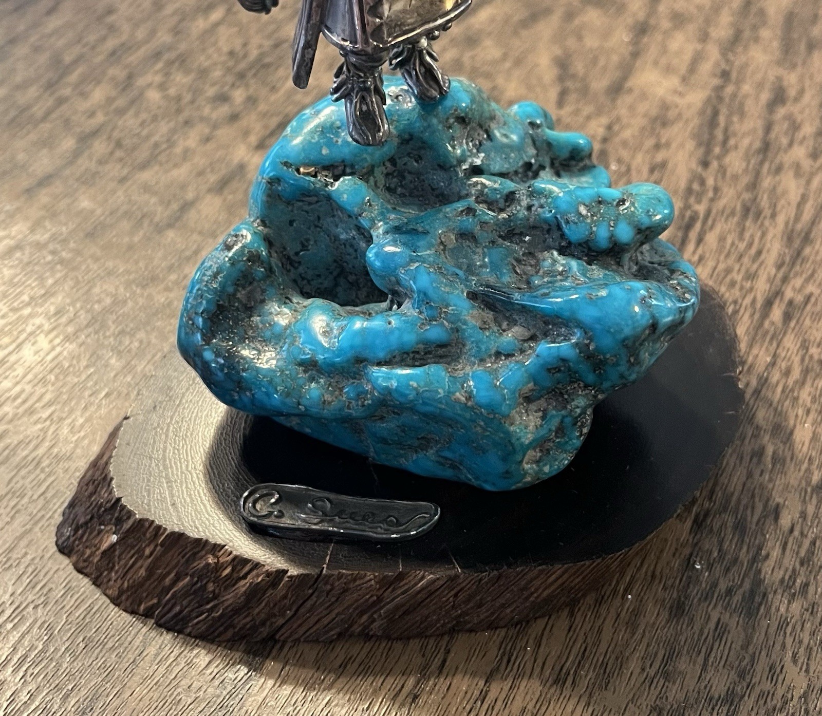 Vintage Carol Sues Silver & Turquoise Kachina Figure Native American